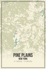 Retro US city map of Pine Plains, New York. Vintage street map.