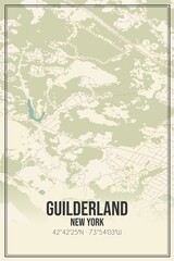 Retro US city map of Guilderland, New York. Vintage street map.
