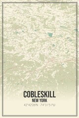 Retro US city map of Cobleskill, New York. Vintage street map.