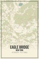 Retro US city map of Eagle Bridge, New York. Vintage street map.