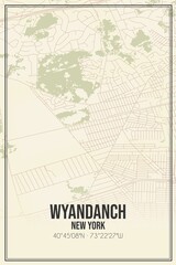 Retro US city map of Wyandanch, New York. Vintage street map.