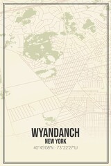 Fototapeta premium Retro US city map of Wyandanch, New York. Vintage street map.