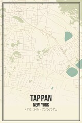 Retro US city map of Tappan, New York. Vintage street map.