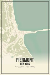 Retro US city map of Piermont, New York. Vintage street map.
