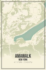 Obraz premium Retro US city map of Amawalk, New York. Vintage street map.