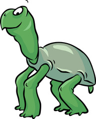 niedliche Schildkröte lächelt freundlich und schlau