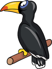schwarzer Vogel lächelt klug und gewitzt © Mirabu