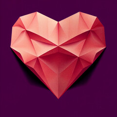 Heart Paper Vector and Shadow Illustration