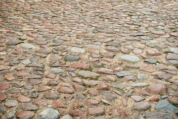 Closeup view of view natural stone paving as background
