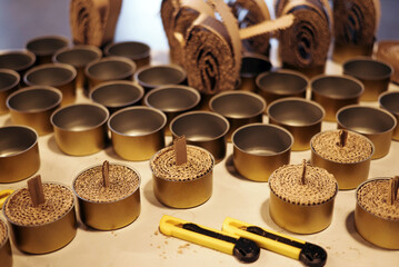 Trench military candles. Made by Ukrainian volunteers for soldiers serving on the front line. 
candle making process