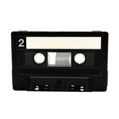 a single black retro music audio tape