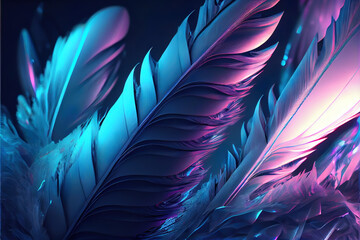 cold blue colors feathers background as beautiful abstract wallpaper header
