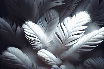 white feathers background as beautiful abstract wallpaper header