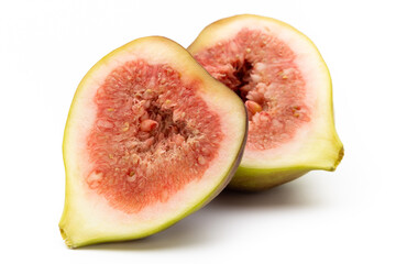 Fig fruits isolated on white background. Top view. Flat lay pattern