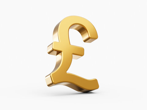 Sign of pound on white isolated background 3d illustration