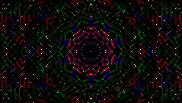 Abstract Kaleidoscope pattern with full colors. Magic mandala. 4k	