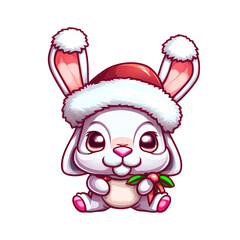 Cartoon cute christmas rabbit