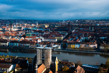 Fototapeta premium Stadtlandschaft Würzburg Deutschland Panorama Bilder einer Stadt 