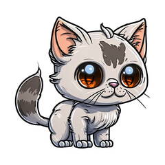 Cute cat cartoon illustration.