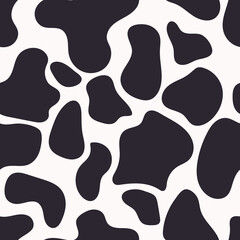black and white seamless pattern with cow print