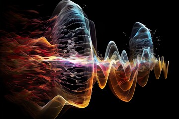vibrating sound wave, background pattern, illustration with art font