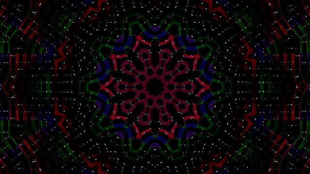Abstract Kaleidoscope pattern with full colors. Magic mandala. 4k	