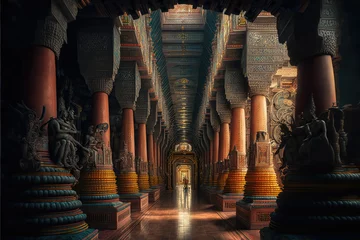 Foto op Canvas AI generated image of a beautiful Hindu temple in Thailand or Cambodia  © Amith