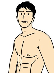 Fototapeta premium cute man cartoon on white background