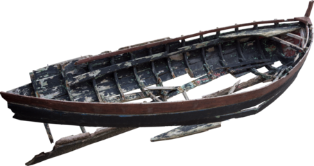 Isolated PNG cutout of a ship wreck on a transparent background