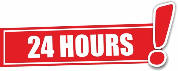 red tag with 24 hours written on it