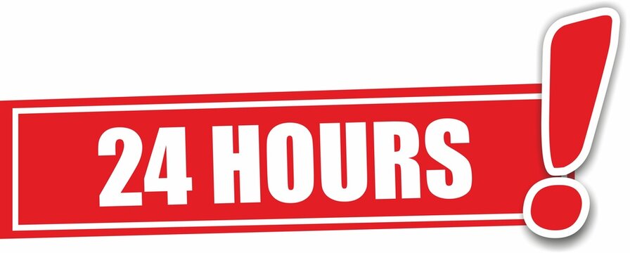 red tag with 24 hours written on it