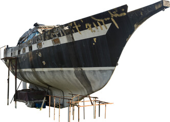 Isolated PNG cutout of a ship wreck on a transparent background