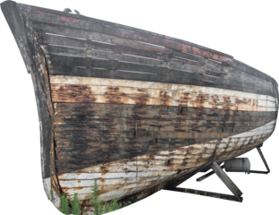 Isolated PNG cutout of a ship wreck on a transparent background