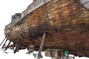 Aluminium Prints Shipwreck Isolated PNG cutout of a ship wreck on a transparent background