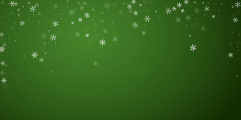 Snowy christmas background. Subtle flying snow