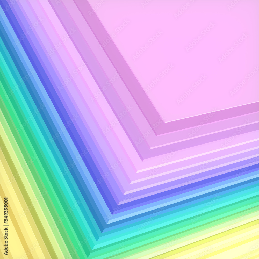 Aufkleber Abstract business background with simple neon colored geometric shapes. 3d rendering digital illustration
