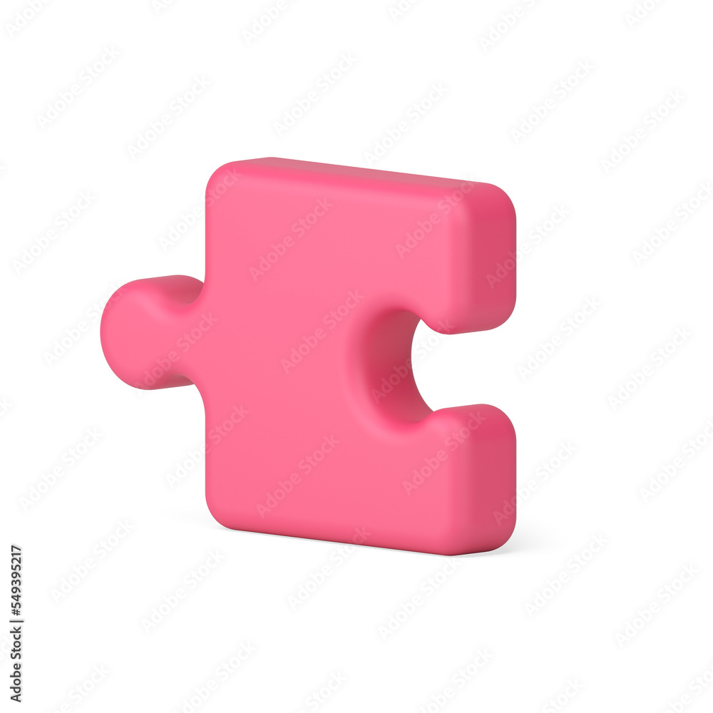 Poster pink puzzle detail logical game solution problem solving riddle element 3d icon