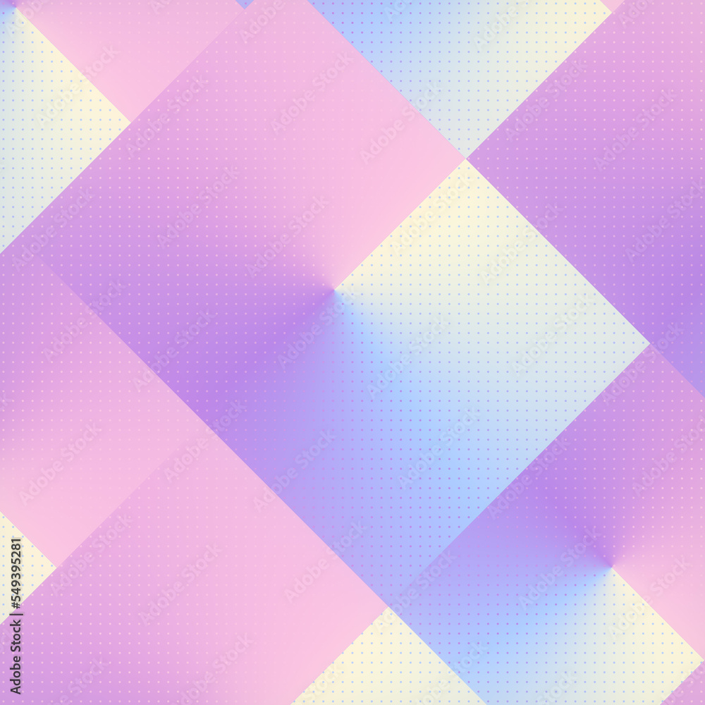 Aufkleber bright neon colored geometric background. 3d rendering pattern in abstract style. digital illustrati