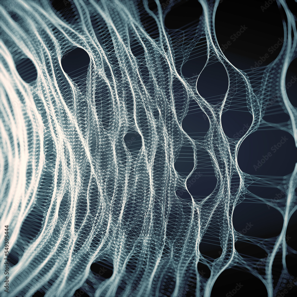 Poster smooth organic web. modern background. 3d rendering digital illustration
