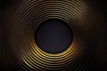 circular abstract black metal background, a circular object with a hole in it, illustration with line symmetry