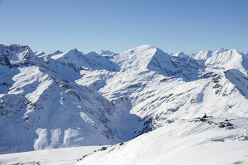 Fototapeta na wymiar Freeriders Paradis in the alps 