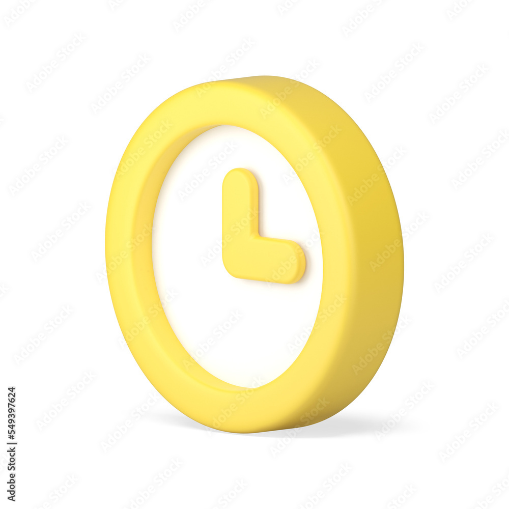 Poster circle clock checking time management measure for deadline deal 3d icon