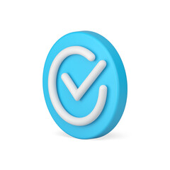 Done checkmark circle acceptance approved agreement blue 3d icon