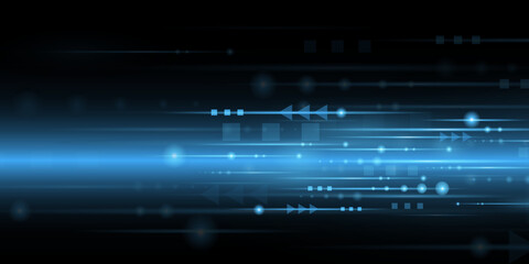 Line Effect Vector Illustration In Dark Blue Background high-tech digital technology concept abstract sparkling lines background