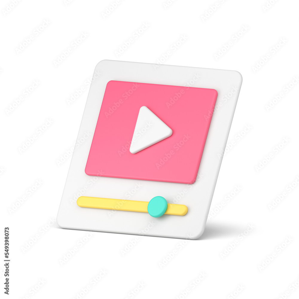 Poster media digital data broadcasting player internet interface application isometric 3d icon