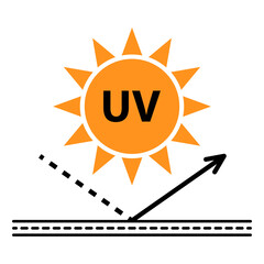 Sun protection factor icon, uv radiation block symbol, sun protect skin vector illustration