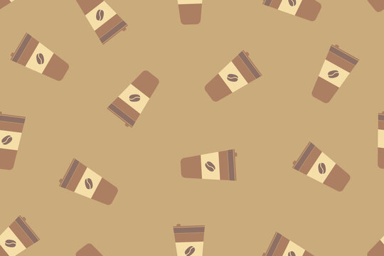 Coffee cup seamless pattern