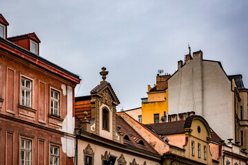 Fototapeta na wymiar Maisons anciennes à Prague, en république tchèque