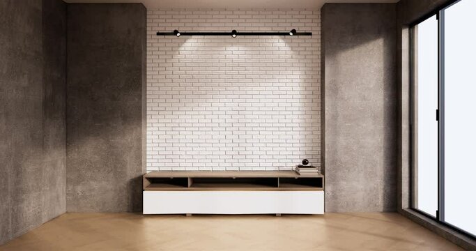 Architecture and interior concept Empty room and granite wall and concrete wall background 3D illustration rendering
