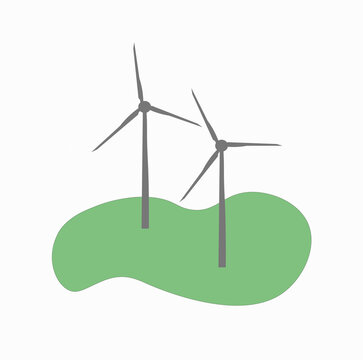 wind turbine on green grasss